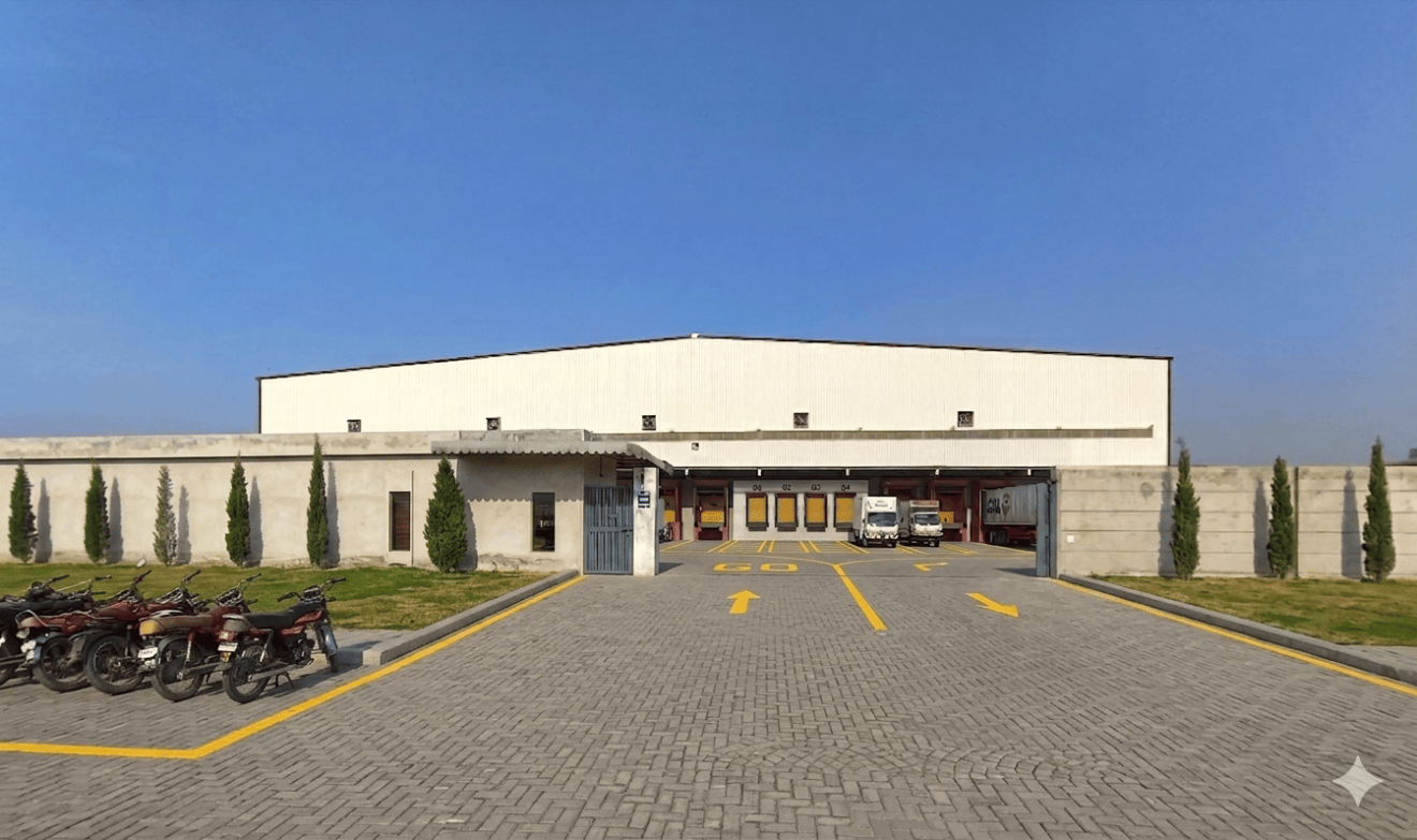 Front elevation and dock doors at the Connect Logistics Khairpur warehouse